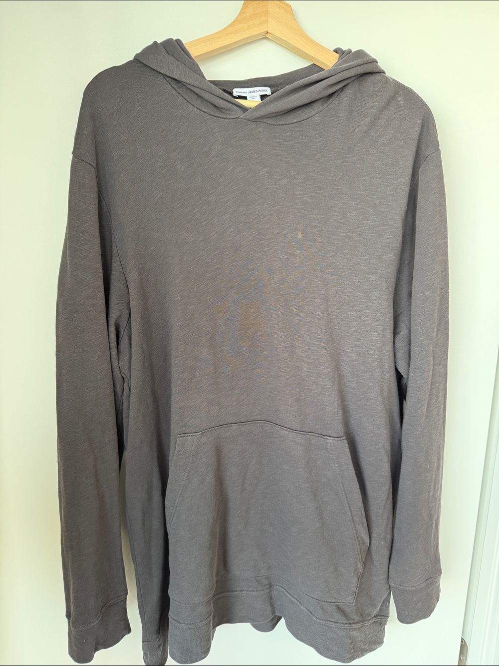James Perse Charcoal Gray Lightweight Hooded Pullover